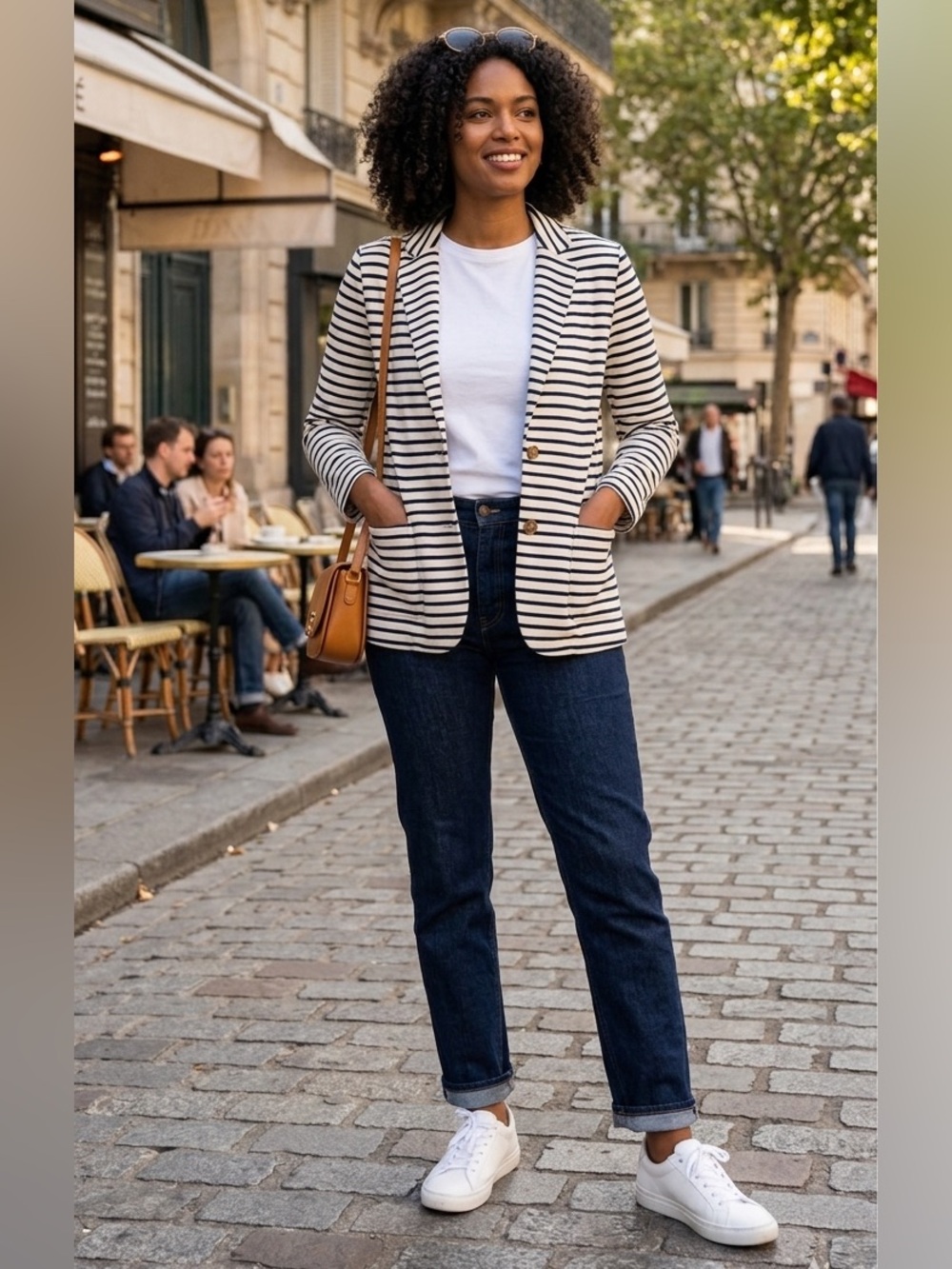 J crew || woman’s striped blazer size Large